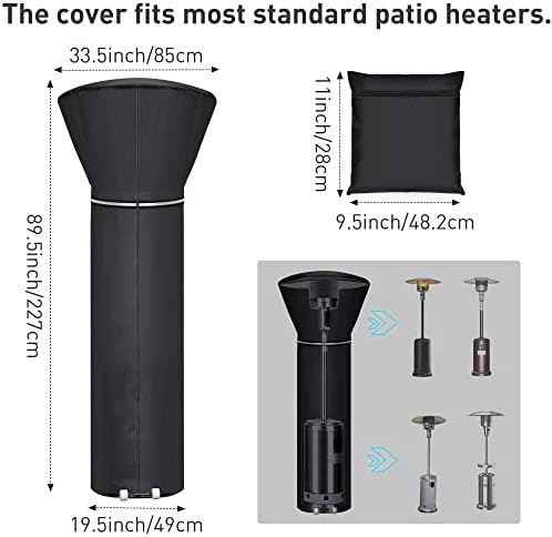 Patio Heater Covers with Reflective Strip, Outdoor Heater Cover Waterproof - Image 2
