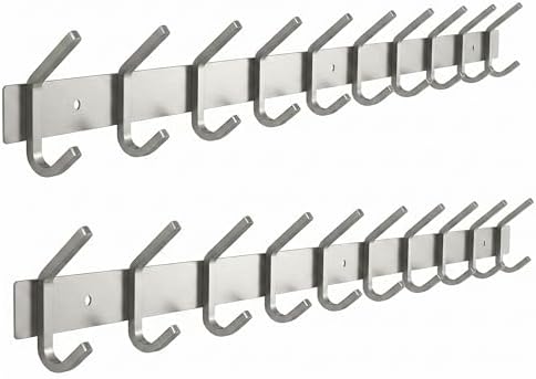 Coat Rack Wall Mount – Brushed Nickel 30 Inch Stainless Steel Hook Rail by SAYONEYES
