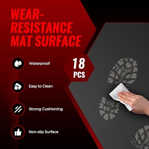 SUPERJARE 0.79'' Extra-Thick 18 Pcs 72 Sq Ft Exercise Equipment Mats - Image 6