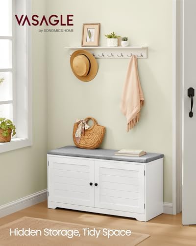 VASAGLE 3-Tier Shoe Storage Bench - Image 2