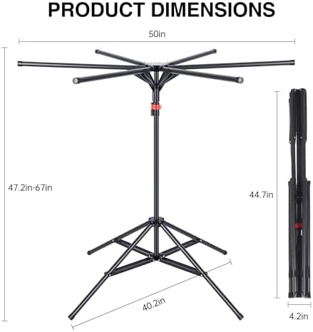4-Leg Foldable Clothes Drying Rack - Image 7