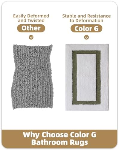 Color&Geometry White Bathroom Rugs 43x24, Extra Soft Absorbent Microfiber Bath - Image 6