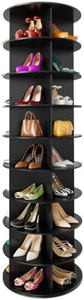 SpaceAid 9 Tier Rotating Shoe Rack Tower, Spinning Shoe Display Lazy Susan by SpaceAid