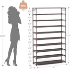 LANTEFUL 10 Tiers Shoe Rack 50 Pairs Large Capacity Tall Shoe Organizer Sturdy - Image 3