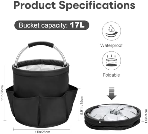 17L Foldable Waterproof Cleaning Supply Caddy - Image 6