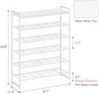 6 Tier Shoe Rack Organizer for 24-30 Pairs, Tall Metal Shoe Storage Shelf - Image 3