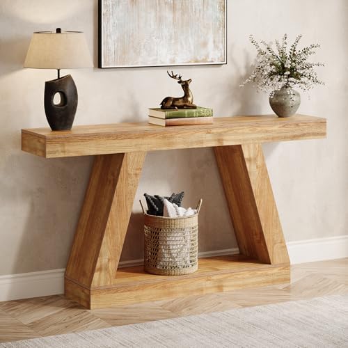Tribesigns Farmhouse Console Table, 55-Inch Rustic Sofa Table by Tribesigns