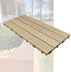 1/6/12 pcs 12x24 Inch Patio Deck Tiles, Waterproof Non-Slip Wood Plastic by Unknown