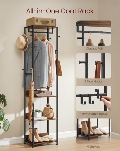 VASAGLE Freestanding Coat Rack, Hall Tree - Image 3