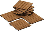 Furinno TIOMAN Hardwood Interlocking Deck Tiles, Light Wood by Furinno-FitsYourSpaceFitsYourBudget
