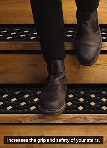Rubber Stair Treads Non-Slip Outdoor 35”x10” – Hexagon Anti-Slip Step Mat - Image 5