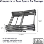 BLACK+DECKER Space Saving 3-Tier Expandable Clothes Drying Rack, Foldable - Image 7