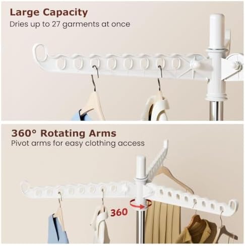 Foldable Clothes Drying Rack, Rotatable Free Standing drying rack, 1 Layer - Image 4