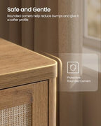 VASAGLE Boho Shoe Storage Cabinet, Rattan-Look Flip Drawers - Image 4