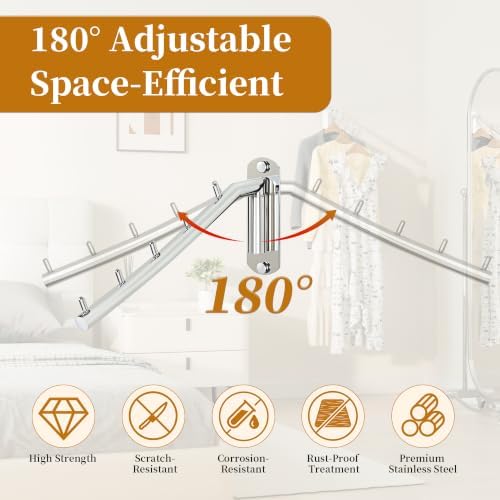 Alise Wall Mounted Drying Rack, Swivel Clothes Drying Hangers - Image 3