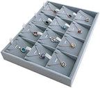 Premium Quality Grey Velvet Stackable Organizer Tray Pendant Necklace Jewelry by SVEADISPLAY