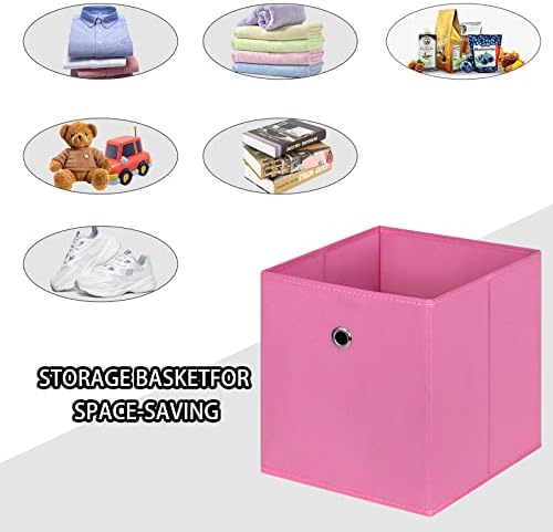 Foldable Storage Cubes Bins, 11 Inch Cloth Storage Cube Fabric Storage Box - Image 3