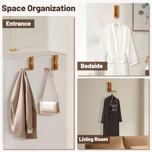 Wood Wall Mounted Clothes Drying Rack, 6 Inch Small Spaces Foldable Clothes - Image 3