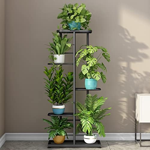 LINZINAR 5 Tier Plant Stand Indoor Outdoor Metal Flower Pot Display Shelf - Image 2