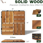 Acacia Interlocking Deck Tiles, 12 Slats, Honey Oak - Image 2