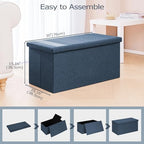PINPLUS Folding Storage Ottoman Bench - Image 3