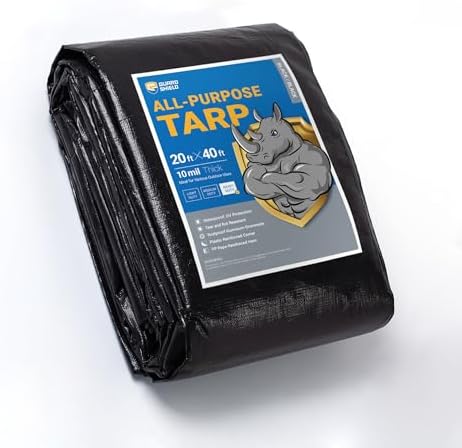 GUARD SHIELD Tarps Heavy Duty Waterproof 20x40 Feet Black Poly Tarp Cover by GUARDSHIELD