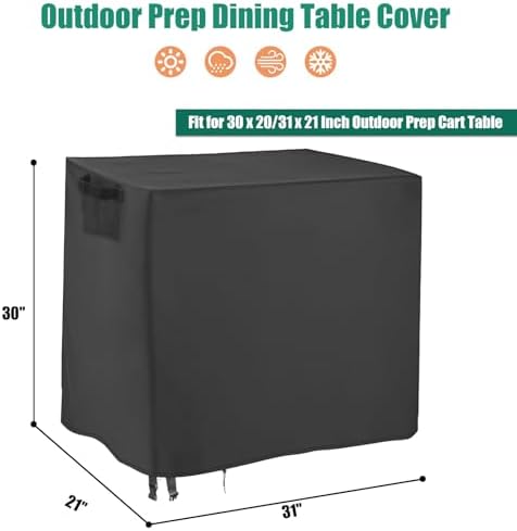 Outdoor Prep Table Cover for 31 inch Patio Serve Prep Storage Cart - Image 2