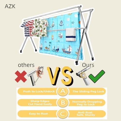 Clothes Drying Rack Folding Indoor Outdoor Rolling Portable Laundry Drying Rack - Image 2