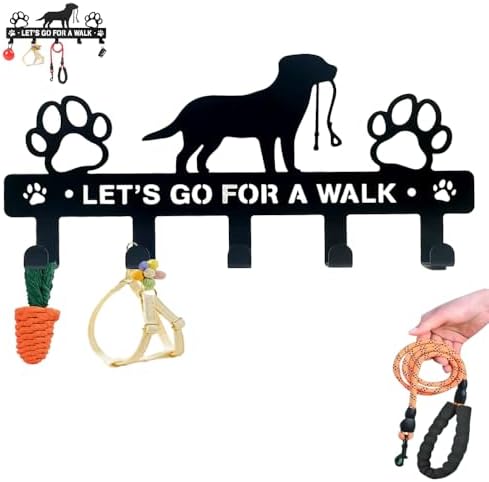 5-Hooks Dog Leash Holder for Wall， Dog Accessory Holder ，Metal Key Holder Leash by Unknown