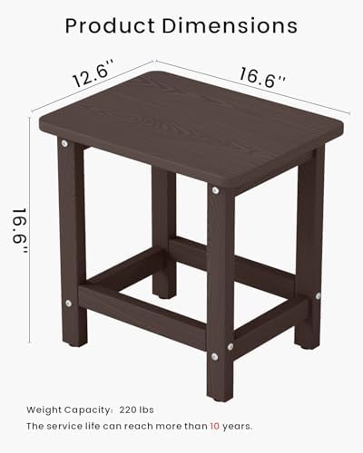 Weatherproof Outdoor Side Table, HDPE Small Outdoor Table - Image 3
