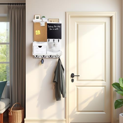 Key Holder Wall Mount with Drawer and Mail Organizer - Image 3