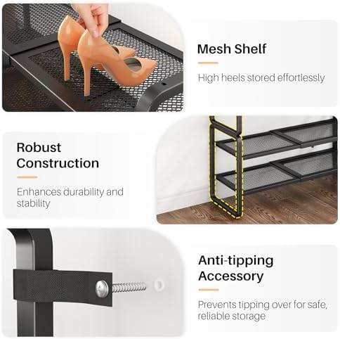 Expandable Metal Shoe Rack for Closet, Entryway & Garage - Image 5