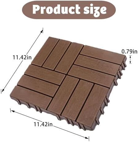 68-Pack Interlocking Deck Tiles 11.42"x11.42" – 61.60 Sq.Ft Deck Flooring - Image 4