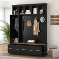 Quarte Hall Tree with Storage Bench, Open Cubbies by Quarte