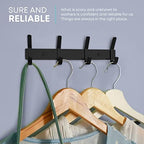 Coat Rack Wall Mount – 12 Inch Stainless Steel Hook Rail - Image 4