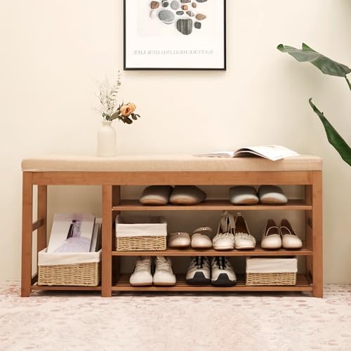 PETKABOO Shoe Rack Bench with Cushion 39.4“, Shoe Rack - Image 2