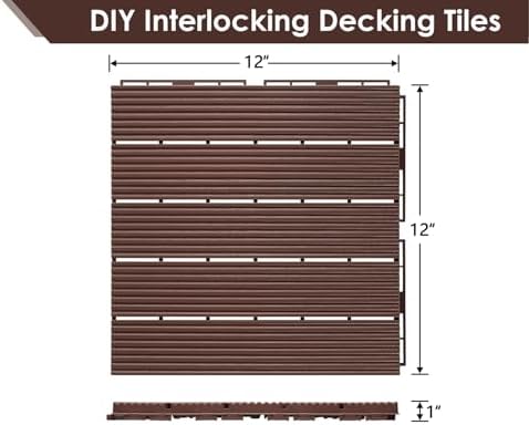 PrimeZone 216 PCS Plastic Interlocking Patio Deck Tiles Outdoor All Weather - Image 2