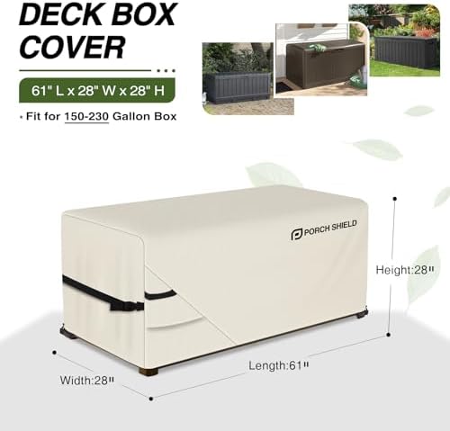 Porch Shield Patio Deck Box Storage Cover 61 x 28 x28 inch - Image 2
