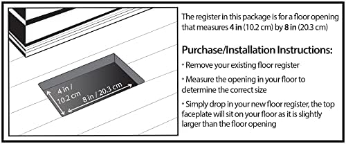 Decor Grates PL408-BLK-10 Louvered Plastic Floor Register, 10 Pack - Image 2