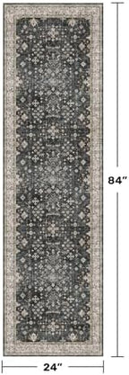 Black 2x7 Long Runner Rugs for Entryway, Throw Runners for Kitchen Hallway - Image 2