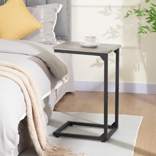 AMHANCIBLE C Shaped End Table Set of 2, Couch Side Table that Slide Under - Image 2