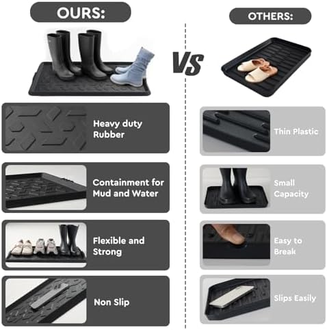tchdio Durable Rubber Boot Tray and Shoe Mat - Image 6