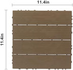 27 Pcs Wood Interlocking Patio Deck Tiles, 11.4x11.4 Indoor and Outdoor - Image 2