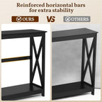Yaheetech Narrow Black Entryway Console Table, 2-Tier X-Frame Storage Shelf - Image 6