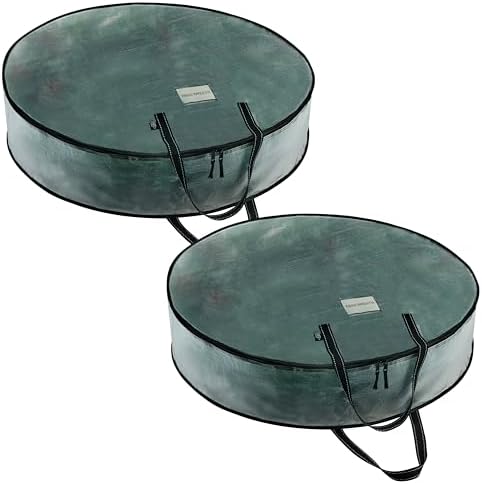 VENO 2 Pack Summer Wreath Storage Container, 30 Inch Clear Wreath Bag, by Veno