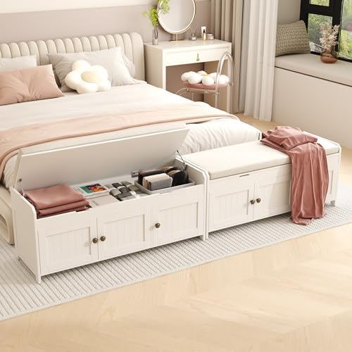 HOMEFORT 41.3" Shoe Bench with Lift Top Storage, Entryway Bench with Cushioned - Image 2