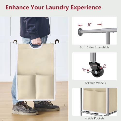 Tajsoon 2 Section Laundry Sorter Hamper - Image 7