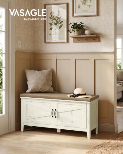 VASAGLE Shoe Bench, Farmhouse Entryway Bench - Image 3