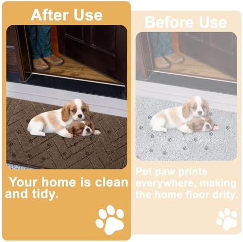 Tindbea Dog Door Mat for Mud Paws, Dirt Trapper Mud Mat - Image 2