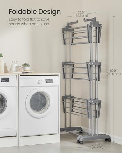 SONGMICS 4-Tier Clothes Drying Rack, 69.9-Inch Tall - Image 6